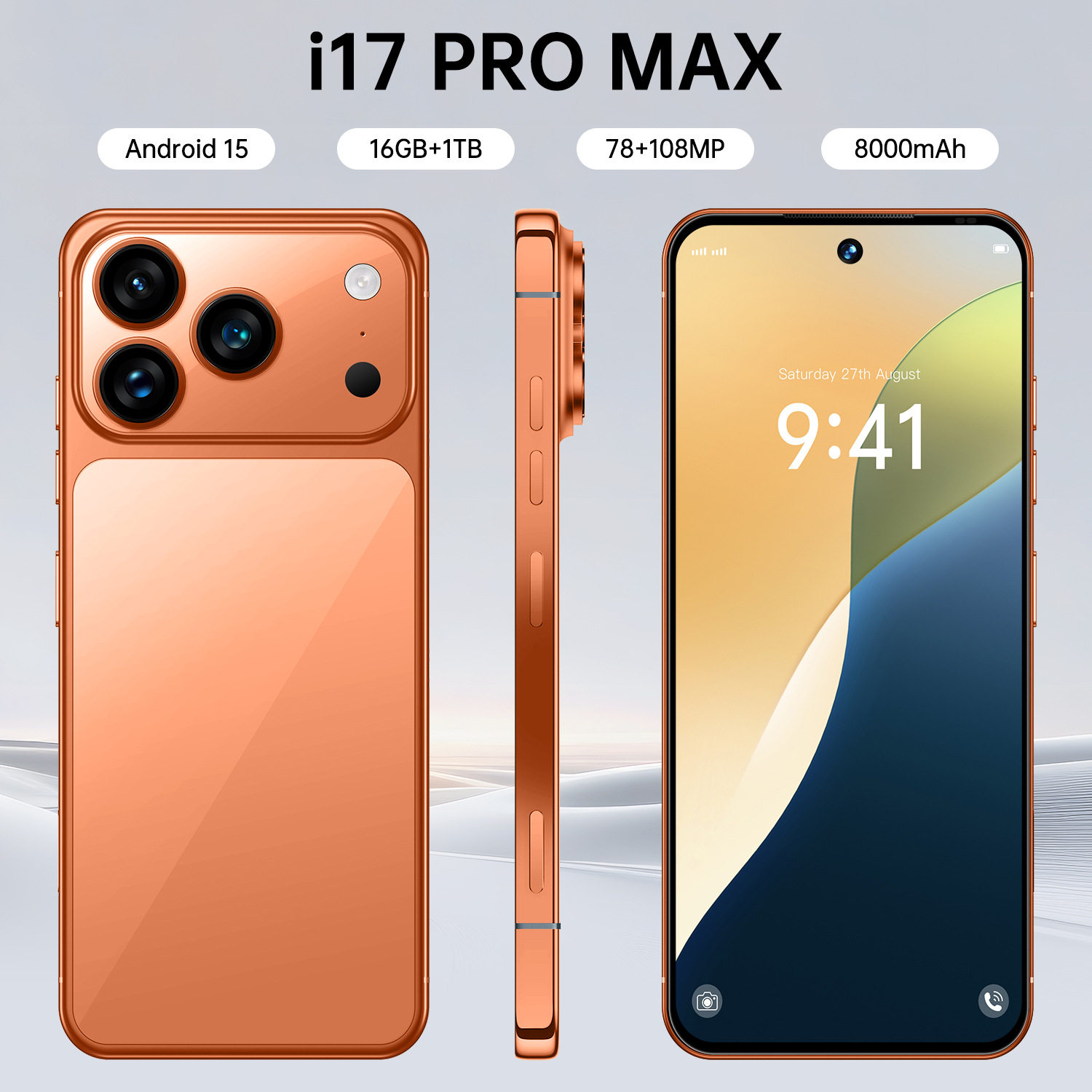 hot model i17 Promax large screen 4g network 6.6-inch smart...