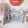 New Ins Cosmetic Jewelry Double-layer Folding Storage Rack Simple Household Desktop Bathroom Storage Rack Storage Rack