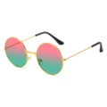 Gold frame with pink and green pieces
