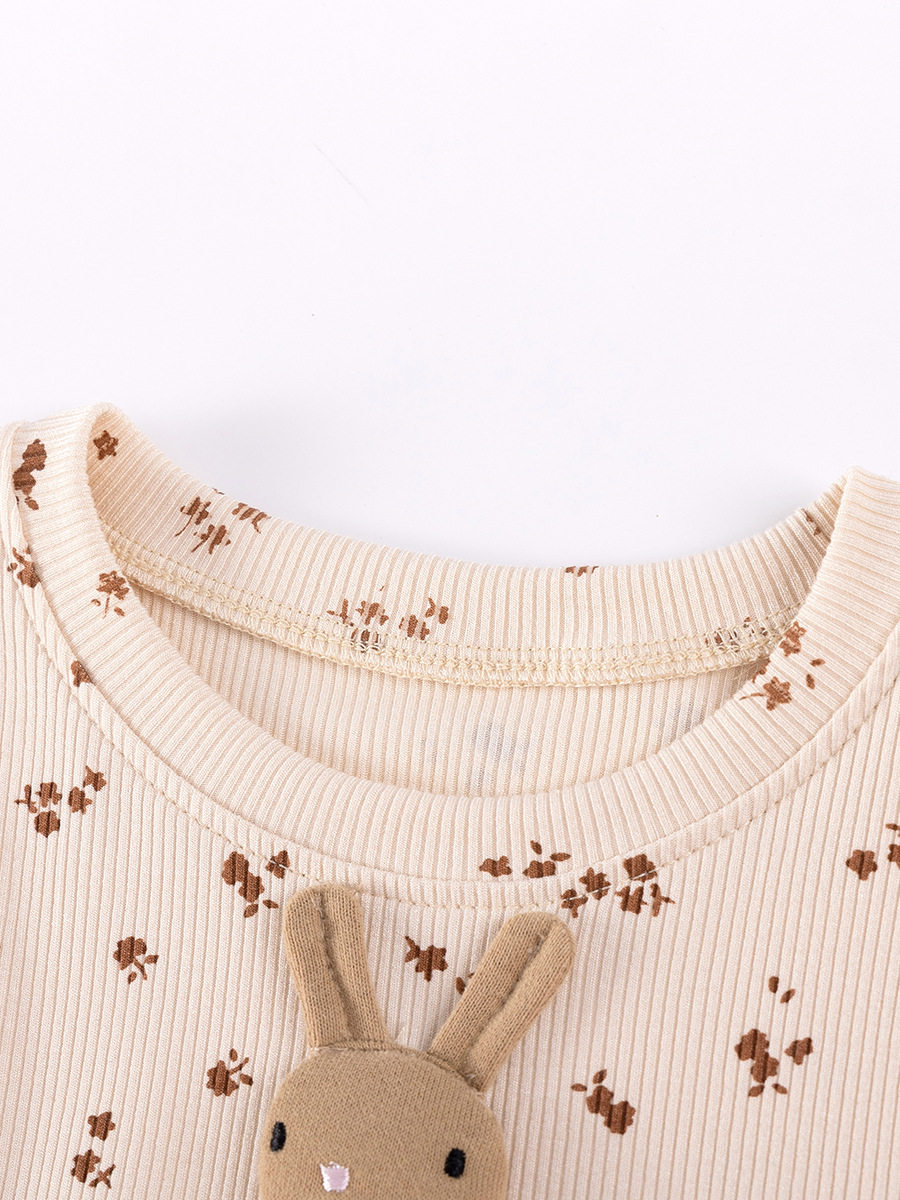 Robe fille mignon stylée, robe enfant maille été lapin 3D mignon