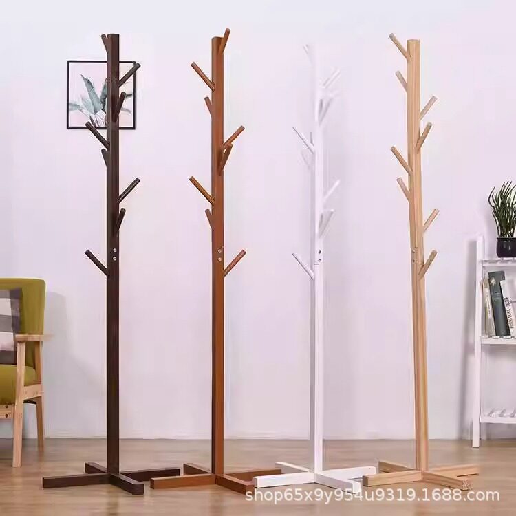 Temu Bamboo Coat Rack, Clothes Rack, Floor-Standing Bedroom Simple Clothes Rack, Household Simple Modern Style