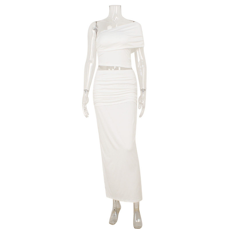 Sexy One Shoulder Crop Top and High Waisted Skirt Set Elegant Design Premium Fabric Perfect for Parties Wholesale