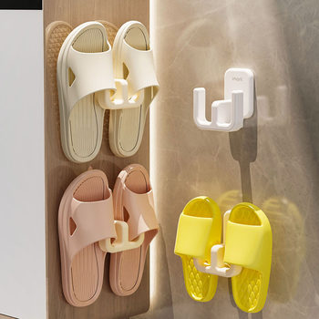Bathroom Slipper Rack Wall-mounted Punch-free Toilet Wall Hanging Shoes Storage Rack Toilet Storage Hook Shelf
