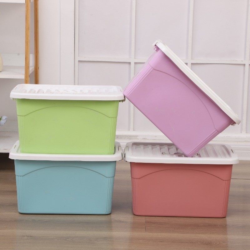 Little Yellow Duck Large Capacity Bucket Household Organizing Box Dustproof Living Room Toy Cleaning Plastic Covered Portable Storage Box