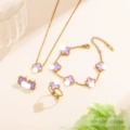 Four-piece set [light floral purple]