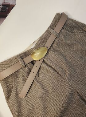 新款椭圆真牛皮皮带女士简约百搭装饰韩版牛仔裤腰带女级感现货