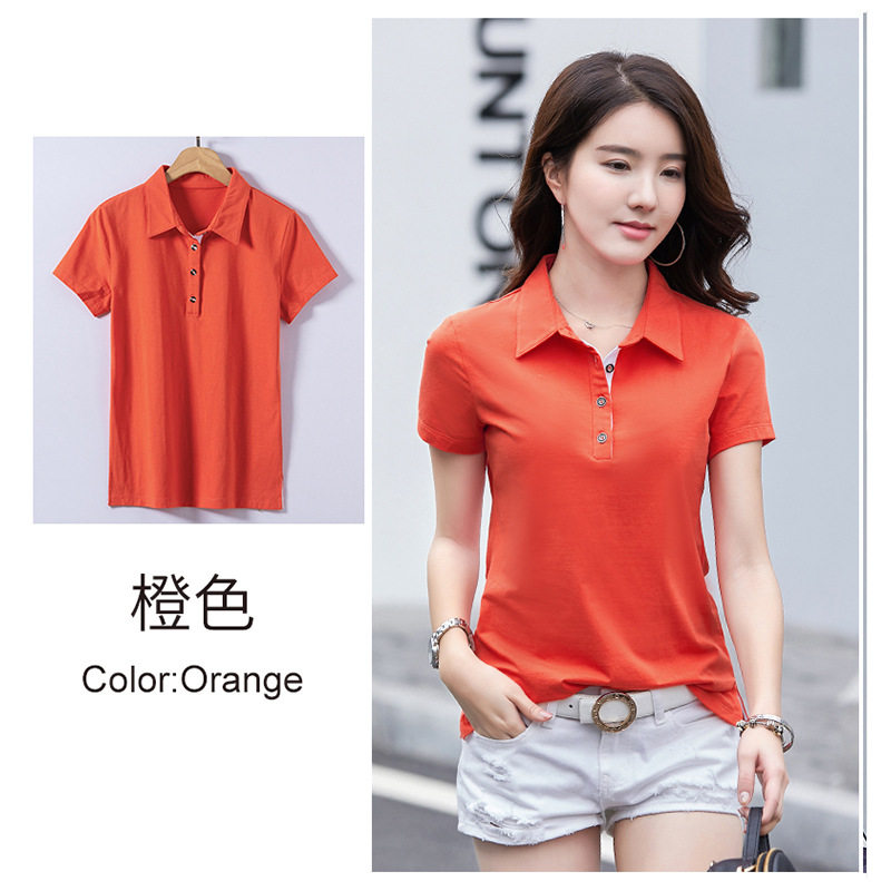 2026夏装纯色翻领韩版修身女装短袖T恤简约时尚上衣小polo衫1818