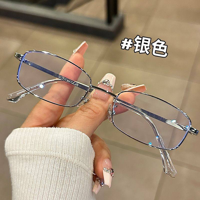 Flat light with anti-blue light degree gold wire small frame ultra-light eye plain eye frame frame male frame female myopia can match
