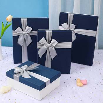 Spot lid hard box gift box high-end holiday gift box birthday clothes packaging box bow Valentine's Day
