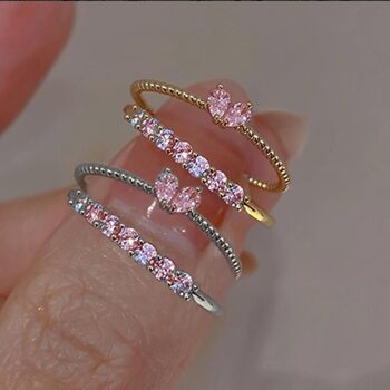 Cross-border hot-selling simple living diamond ring suit light luxury niche artistic personality diamond ring wholesale