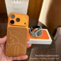 Brown magnetic card holder