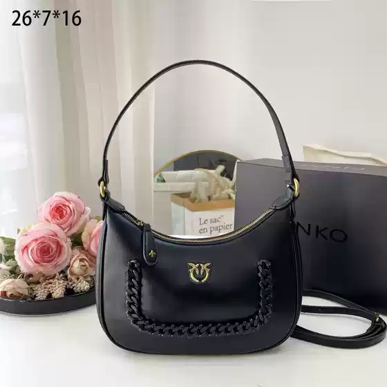 Pink* Underarm Semicircle Single Shoulder Commuter Women's Bag Dionysus Swallow Bag Double Swallow Moon Crescent