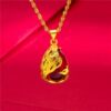2025 Douyin New Sand Gold Pendant Women's Clavicle Necklace Peacock Water Drop Fortune Transfer Fashion Versatile Necklace