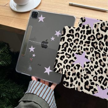 Korean Leopard Print Stars Suitable for iPad Pro Tablet Protective Cover Mini6 Hard Air Side Suction 10Th Generation Y Fold 13inch