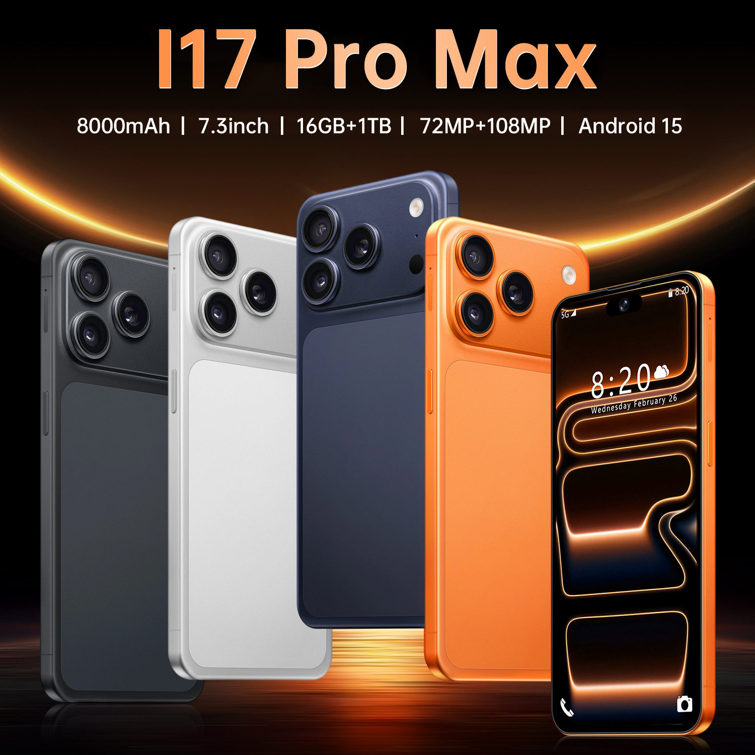 I17Pro Max 跨境手机6.6英寸incell高清屏16+1TB安卓外贸智能手机
