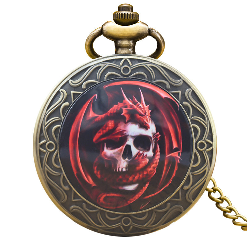 镂空时尚复古石英表个性潮流大号项链怀表厂家批发怀旧手表