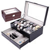 Deyi wholesale PU leather double-layer jewelry box window 12-bit watch box jewelry box jewelry storage box