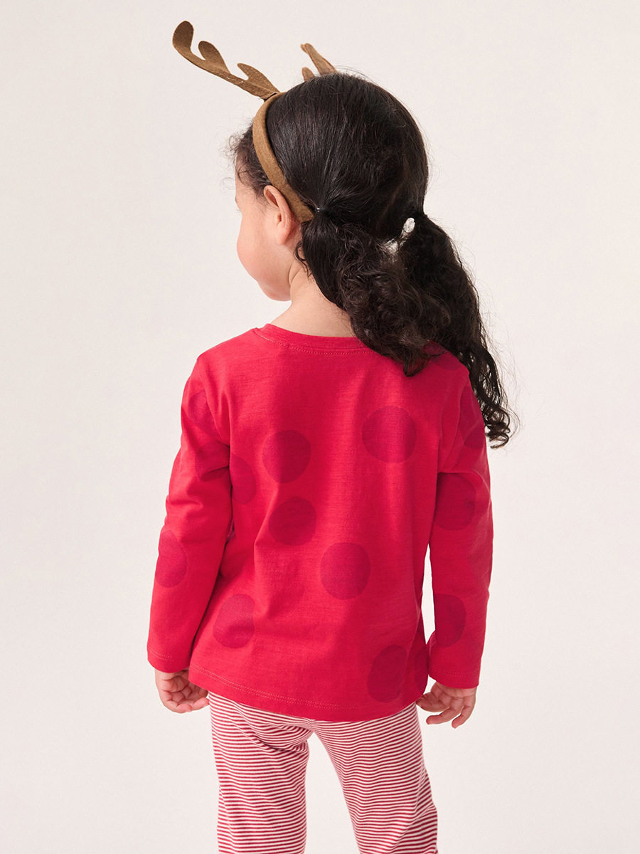Vendita all'ingrosso set bambine Natale, abbigliamento bambini cervo carino, set bambini rayato cartone animato autunno