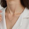 Small Cut Out Bow Pendant Necklace, Simple, Fresh, Sweet and Cute Clavicle Chain, Fashionable Bead Chain Jewelry for Women