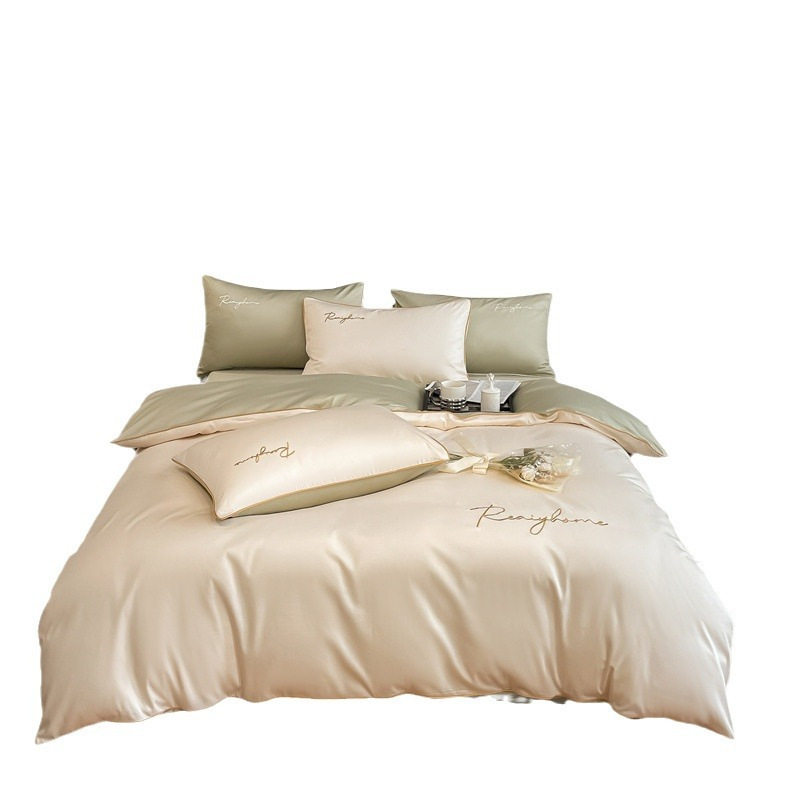 Light Luxury 60 Long-staple Cotton Four-piece Set Cotton Bed Sheet Quilt Cover High-grade Bedclothes Dormitory Bedding Three-piece Set 4