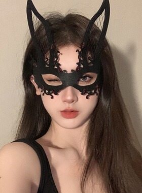 黑色花朵面具假面舞会装扮道具晚会年会半脸面具眼罩化妆之夜面罩
