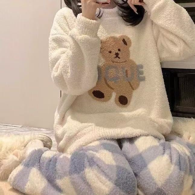 睡衣冬季女款珊瑚绒2025年新款冬天法兰绒秋冬家居服套装厂家直销