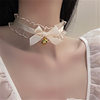 Lace Small Bell Collar Female M Neck Band Neck Ring Fun Accessories Cat Maid Christmas Necklace