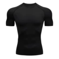 J08 pure black short sleeves