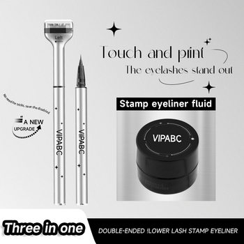 Tiktok-Style Lower Lash Stamp Eyeliner Pen for Beginners, Dual-Ended Eyeliner Liquid Pen, Lower Lash Magic Tool, Long-Lasting Makeup