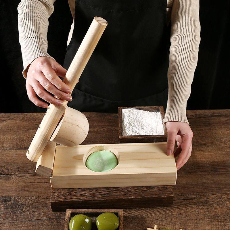 Qingming Fruit Pressing Skin Mold Making Qingtuan Amy Kueh Dumpling Wooden Hand Mold Manual for Household Xueminiang