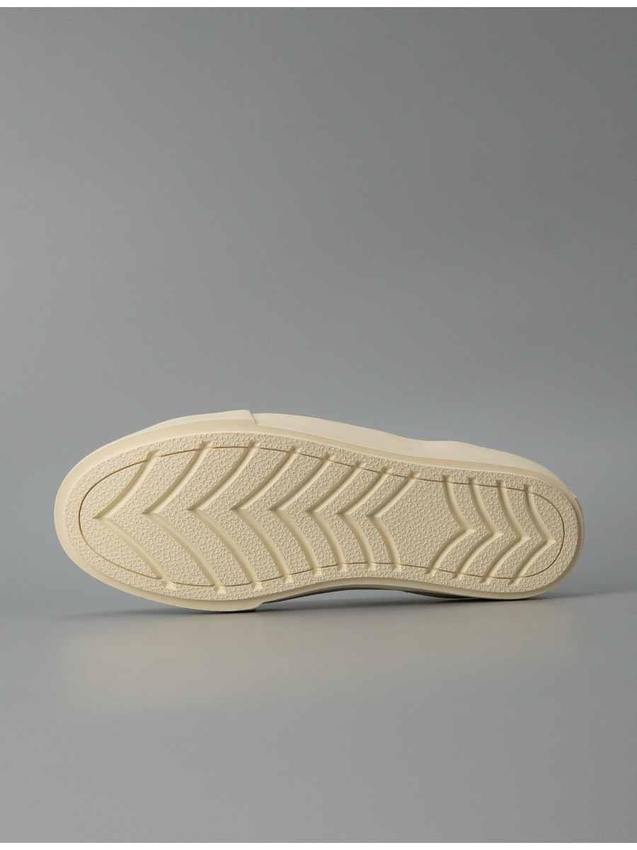 Giày sneaker nam da bò đế dày phong cách tối giản — Màu trắng