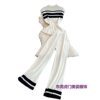 Fashionable suit Women's Korean-style Sleeveless Slim-fit Knitted Top Casual High Waist Slimming Straight Leg Wide-leg Pants Two-piece Set