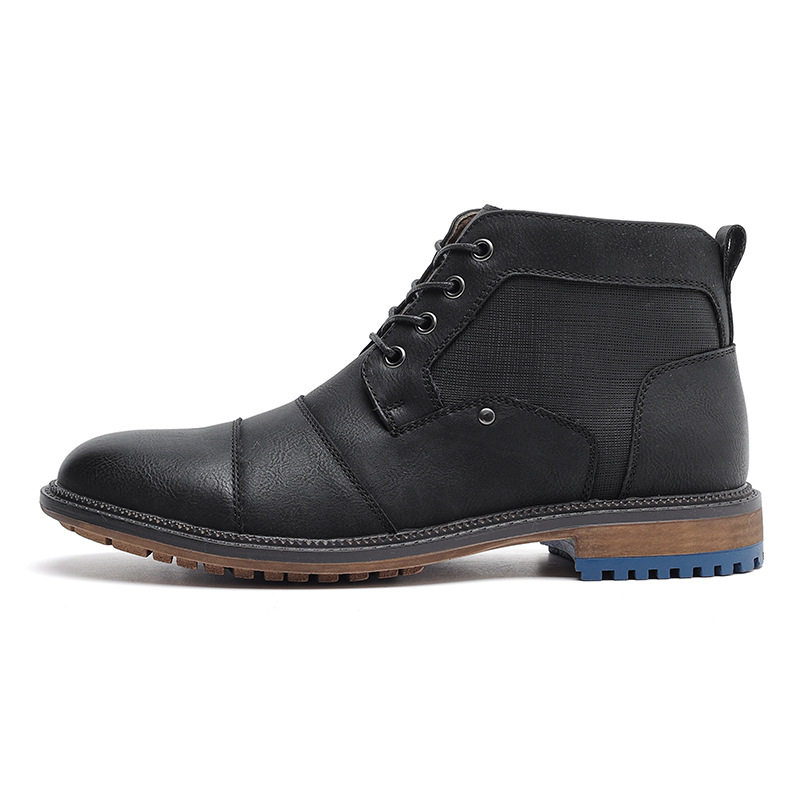Boot Nam Cổ Lửng Da Mờ Chiều Cao Đế Khoảng 3cm Màu Đen, Nâu