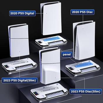 Ps5Pro/Ps5 Slim Multifunctional Charging Base Compatible with Optical Drive Version Digital Version Ps5 Controller Charging Stand