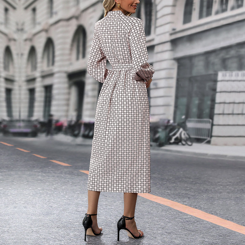 Long Sleeve Printed Shirt Dress Elegant Design Comfortable Fabric Autumn Collection Wholesale Available