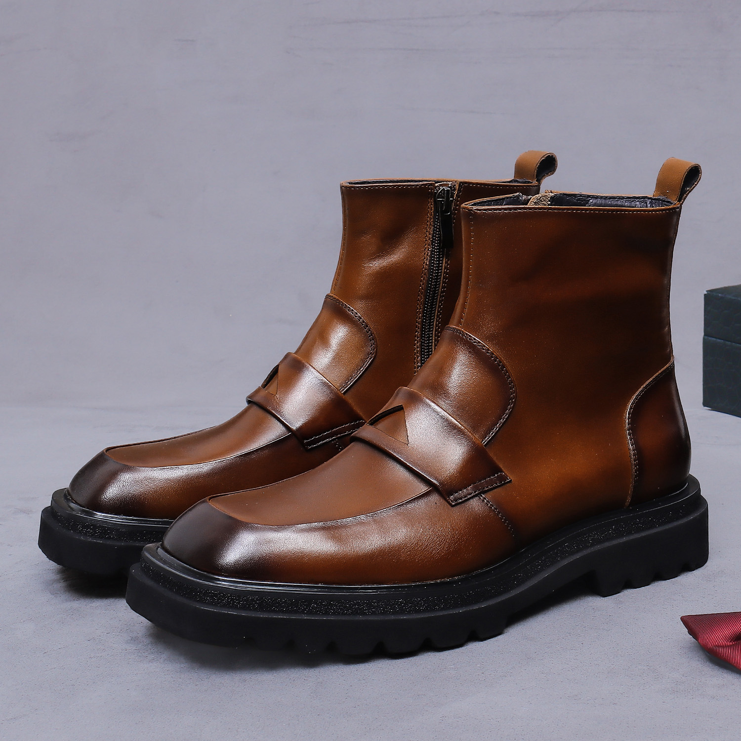 Boot Martin Nam Chất Liệu Da Bò