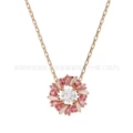 Rotating sunflower red diamond necklace
