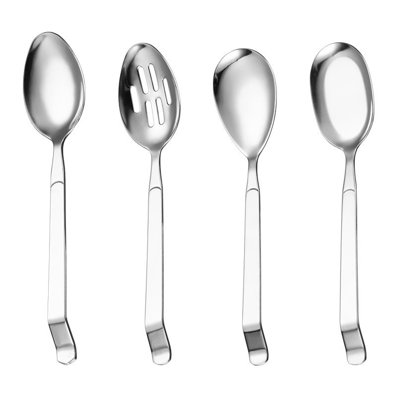 Stainless Steel Lengthen Thickened Hotel Restaurant Buffet Spoon Service Split Common Spoon Soup Colander Laser LOGO