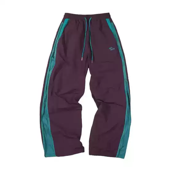 2025 New Women's Outdoor Sports Pants Autum Side Zipper Contrasting Color Breathable Elastic Drawstring Leggings 2660