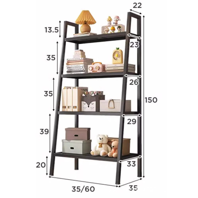 Storage Rack Kitchen Floor Bedroom Trapezoidal Shelf Multi-layer Snack Bookshelf Bathroom Bathroom Storage Rack