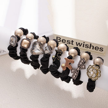 Pearl Rose Hair Tie for Women, Summer Cherry Beaded Hair Rope, Hair Tie, Rubber Band, Ball Hair Rope, Versatile and High-End