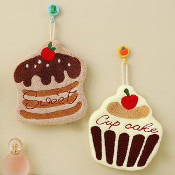 Cross-border coral fleece cartoon hand towel hanging cute absorbent quick-drying kitchen bathroom toilet hand towel