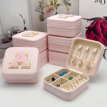 Creative letter jewelry box portable ins style travel jewelry ring earrings necklace earrings ear jewelry storage box