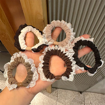 Korean Style Fresh Lace Hair Tie Versatile High Elasticity Ponytail Hair Rope Feminine Bun Hair Rope Elastic Band