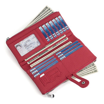 Cross-Border Long Zipper Bag Card Bag Document Bag Anti-Degaussing Wallet Card Bag Rfid Mobile Phone Bag