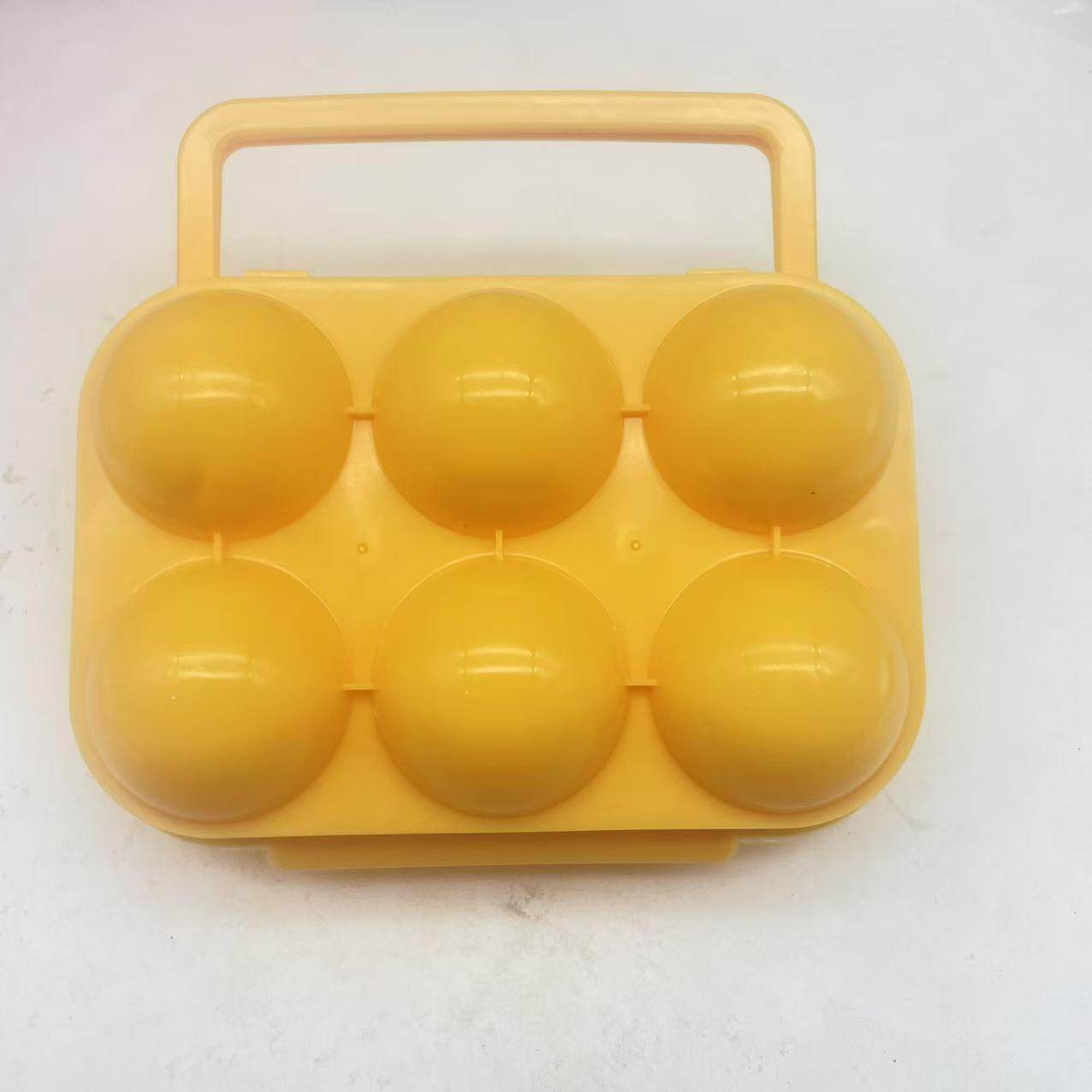 Outdoor Egg Box Picnic Portable Plastic 6-Compartment Egg Box Duck Egg Packaging Portable Shock-Proof Egg Tray