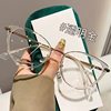 Ultra-light cat's eye brown glasses myopia degree can be matched with female makeup artifact retro square round face suitable for eyes frame