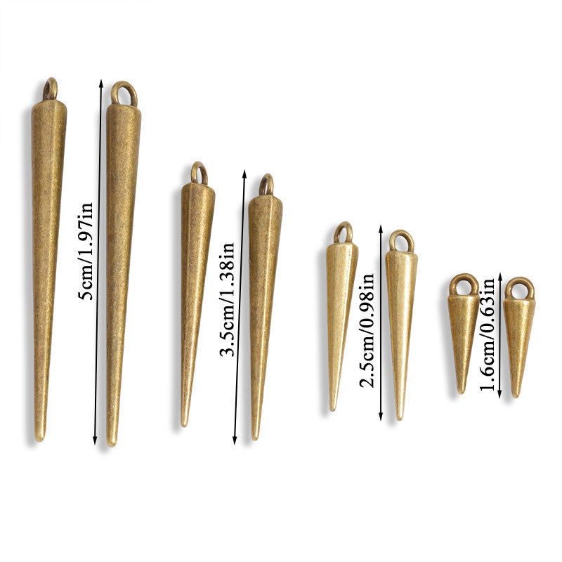 哥特风DIY合金饰品配件古银色锥子挂件手链项链水滴吊坠跨境热销