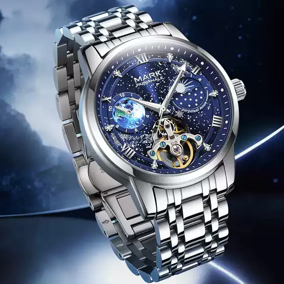 Mark Fairwhale new fully automatic mechanical men's wristwatch, available on AliExpress, featuring a starry sky design