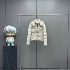 M brand's correct version 26ss winter women's chest pocket hooded versatile casual white goose down jacket